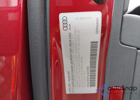 2018 Audi A4 2.0T Tech Ultra Premium/2.0T Ultra Premium z USA, uszkodzony, nr VIN WAULMAF49JA043889